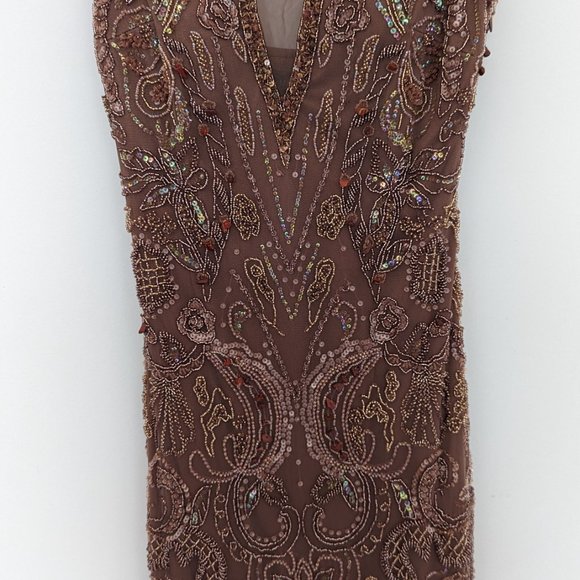Vintage Sue Wong Mauve Beaded Formal Dress - Picture 5 of 7